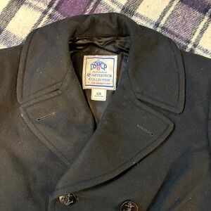 D.S.C.P. Quarterdeck Collection US NAVY Wool PEA COAT Black Wool Mens Size 42 R